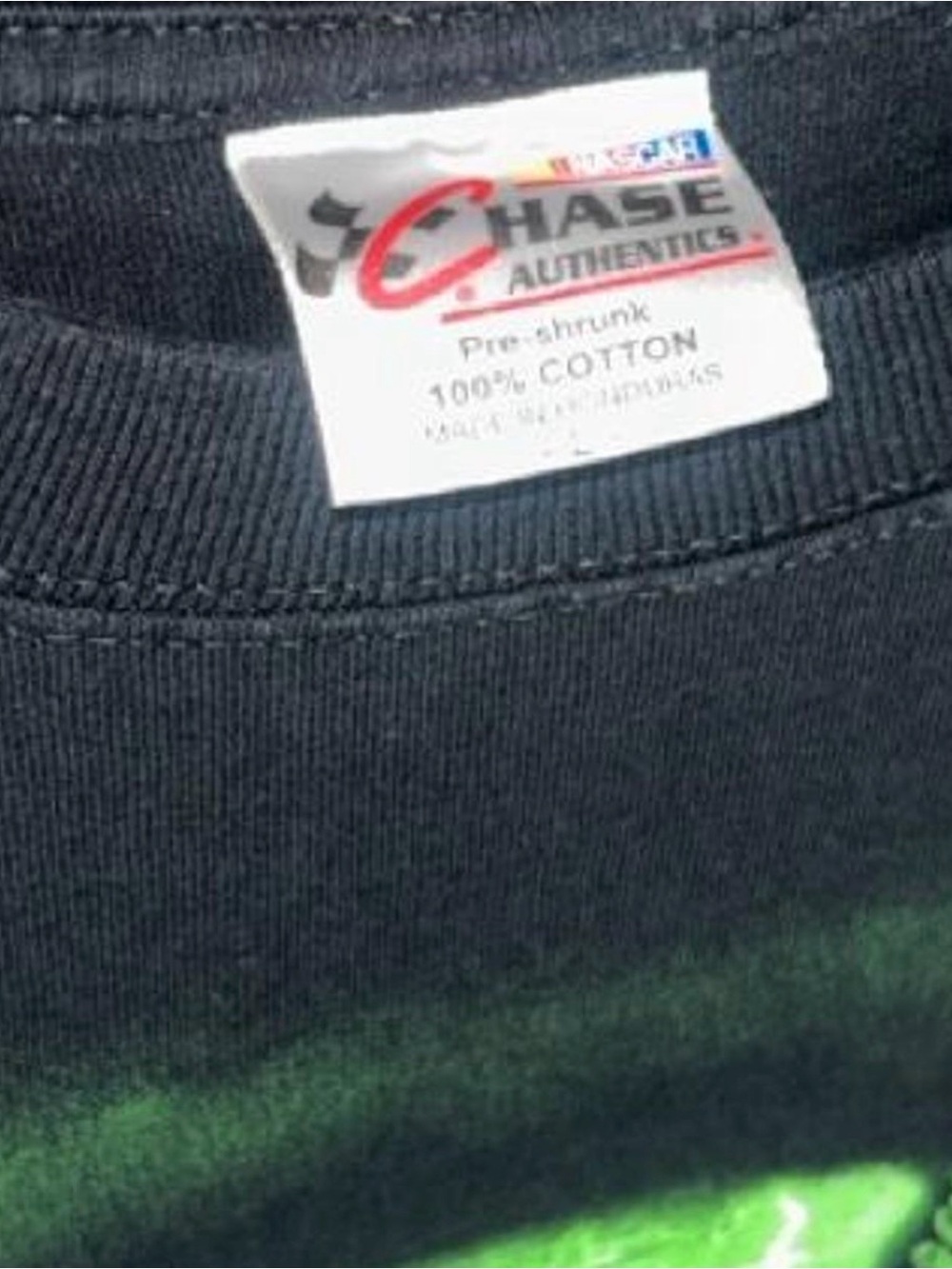 Nascar Black Tee with Neon Green Racing Graphic - Picture 5 of 5